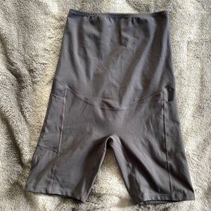 Grey maternity bike shorts